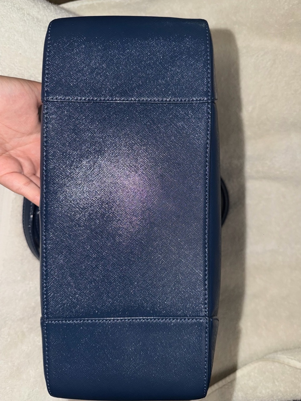 Tory Burch Navy Leather Tote/Crossbody Bag - Picture 4 of 12